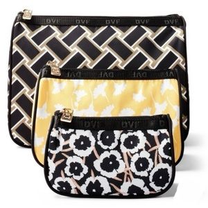 NWT DVF x Target Vintage Weave/Ginkgo/Poppy 3-Pack Travel Pouch set